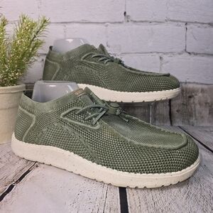 ITAZERO MENS SLIP ON BOAT SHOE ARCH SUPPORT COMFORT VACATION GREEN SIZE 9.5